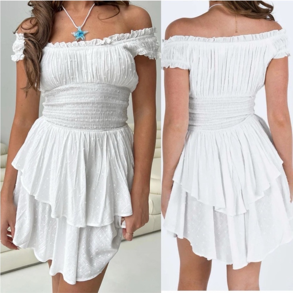 Elegant Off-Shoulder White Dress